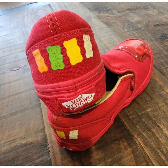 Vans Red Haribo Gummy Bear Unisex Youth Size 2.5 Slip-On Shoes Dopamine - Picture 6 of 9